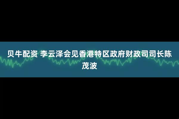 贝牛配资 李云泽会见香港特区政府财政司司长陈茂波