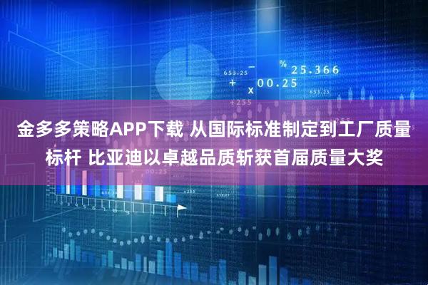 金多多策略APP下载 从国际标准制定到工厂质量标杆 比亚迪以卓越品质斩获首届质量大奖